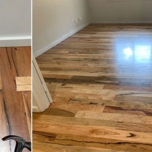 White ant timber floor damage (before &amp; after)